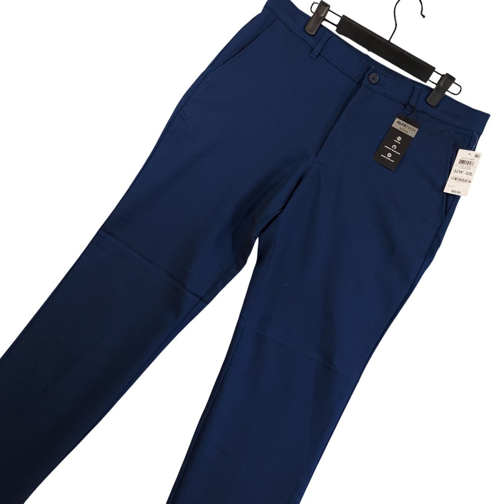 Alfani Alfatech Tech Pant Men 32x32 Blazing Navy Stretch Water Repellant 12556